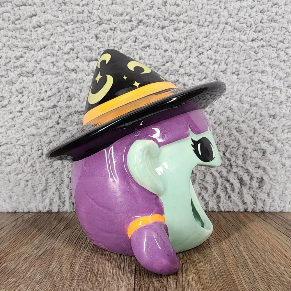 Target‎ Halloween Witch Candy Bowl Sponge Holder Mint Green Purple Celestial Hat